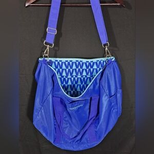 Weight Watchers Royal Blue Duffle Bag with Geometric WW Lining-Nylon Fabric
